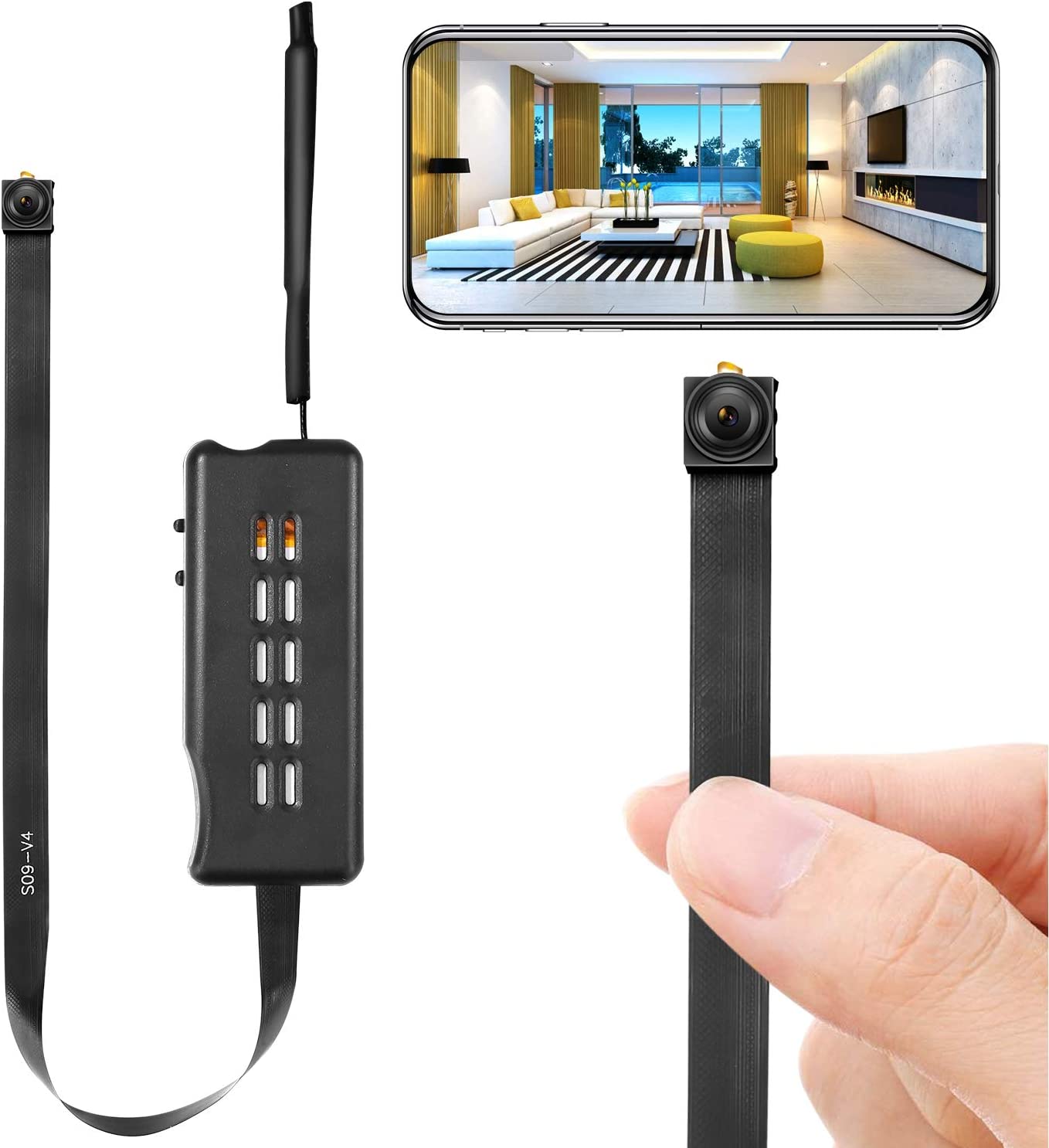 Spy Camera Module Wireless Hidden Camera WiFi Mini Cam HD 1080P DIY Tiny Cams Small Nanny Cameras Home Security Live Streaming Through Android/iOS App Motion Detection Alerts