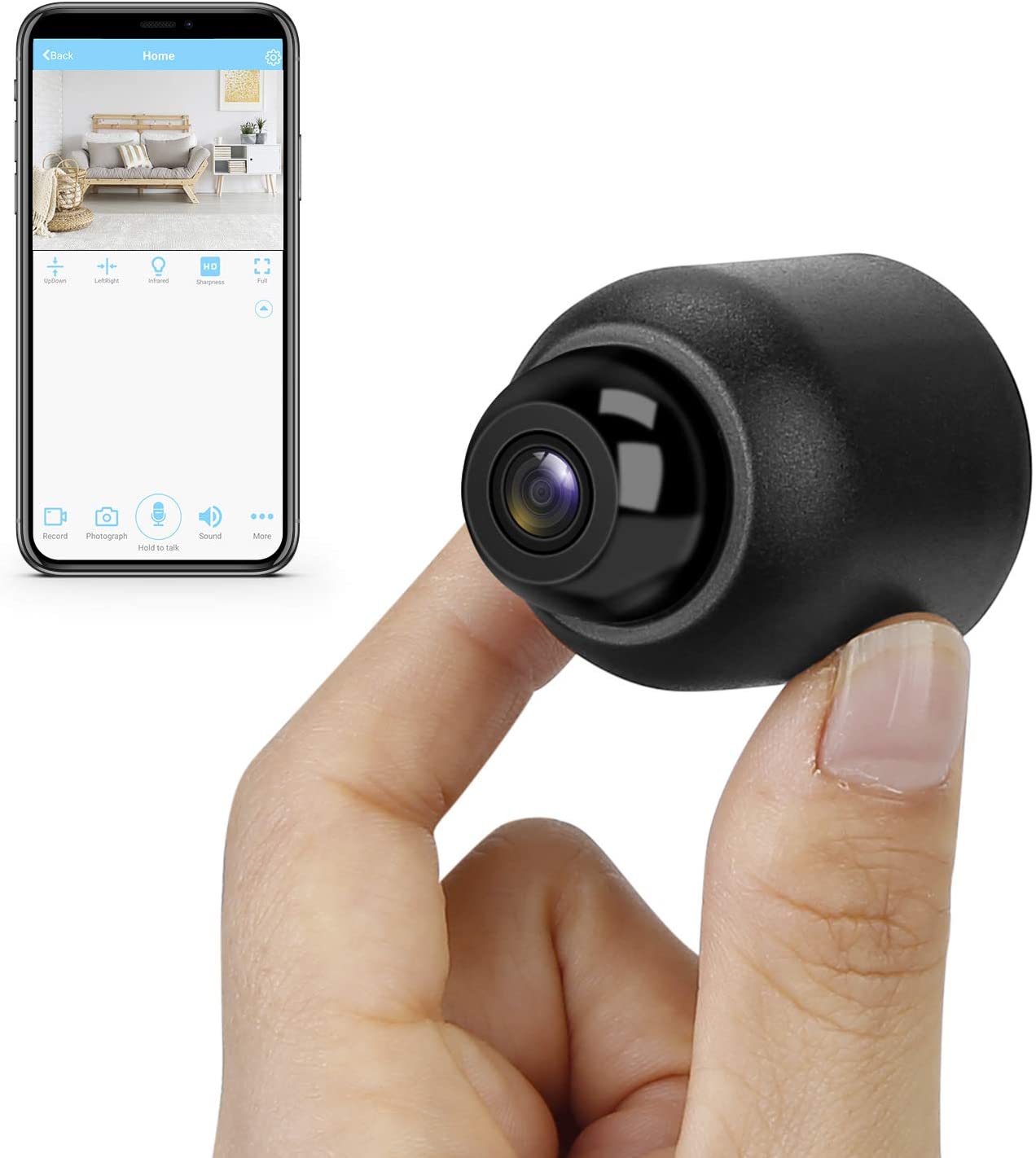 Mini Hidden Camera WiFi HD 1080P Spy Camera Small Wireless Security Camera Tiny Nanny Cam Baby Monitor Motion Detection Alert & Record Remote View on Android iOS App