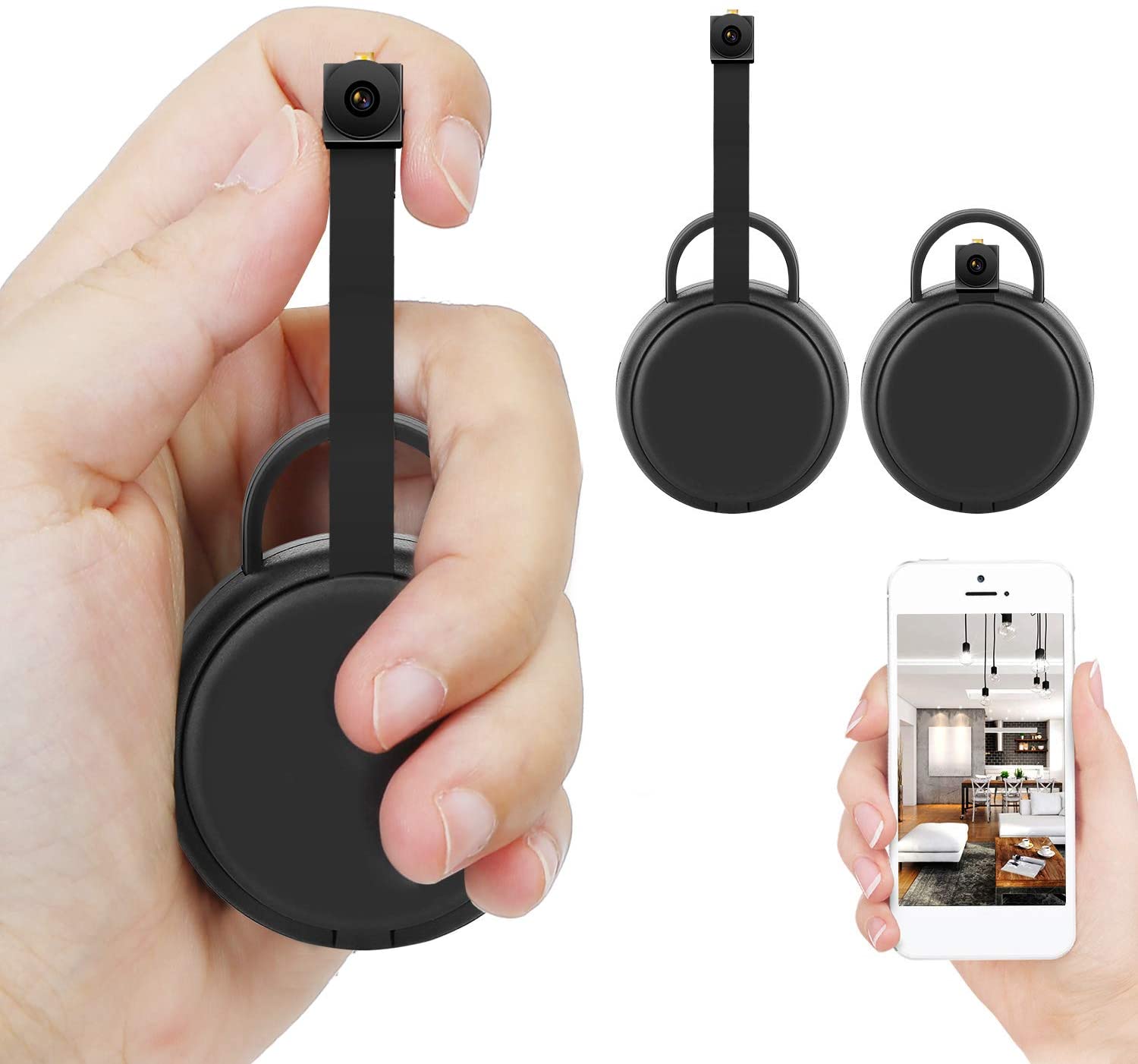 Mini Hidden Camera DIY Small Wireless Spy Camera Tiny WiFi Security Cam Covert Nanny Camera True 1080P Cams for Home Office Remote View via App