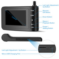 Industrial Endoscope with 4.3 inch LCD Color Screen 2MP Snake Camera 8mm Borescope Camera HD 1080P Waterproof Inspection Cameras with 6 Adjustable LED Lights (5m/16.4ft)