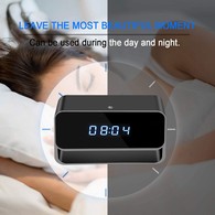 Hidden Camera Alarm Clock Spy Camera WiFi Cameras Wireless Mini Nanny Cam Motion Detection Home Surveillance Security Super Night Vision Temperature Display