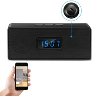 Hidden Camera Clock Spy Camera Bluetooth Speaker WiFi Security Cam Wireless Nanny Camera HD 1080P - Night Vision - Motion Detection Alarm & Record