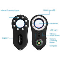 Facamword Hidden Camera Detector - Spy Finder - Bug Detector - Anti Spy Detector with Compass + Flash Light + Torch